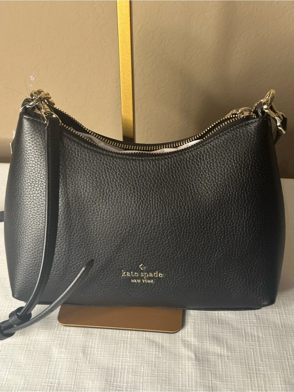 Kate Spade Black Pebbled Leather Shoulder Bag NWT